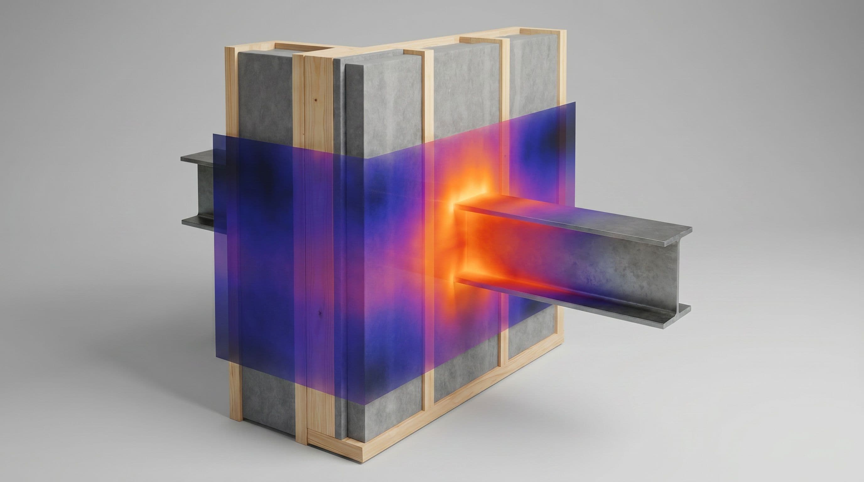 A 2D thermal model of a junction showing the internal surface temperature and the coldest point in the corner